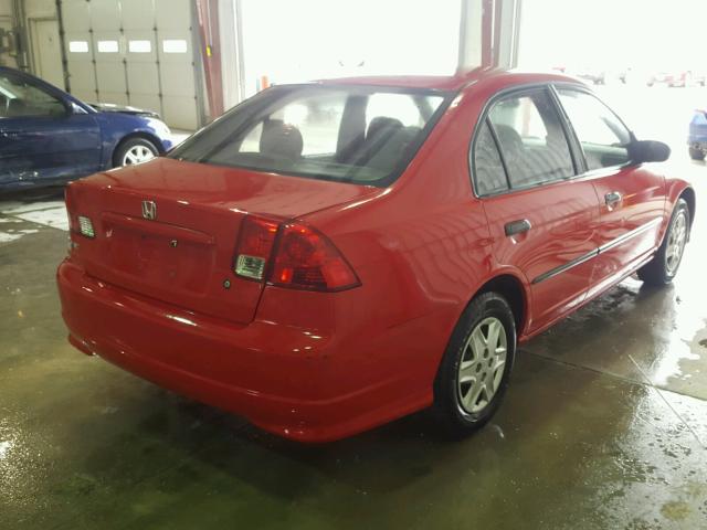 1HGES16445L019030 - 2005 HONDA CIVIC DX RED photo 4