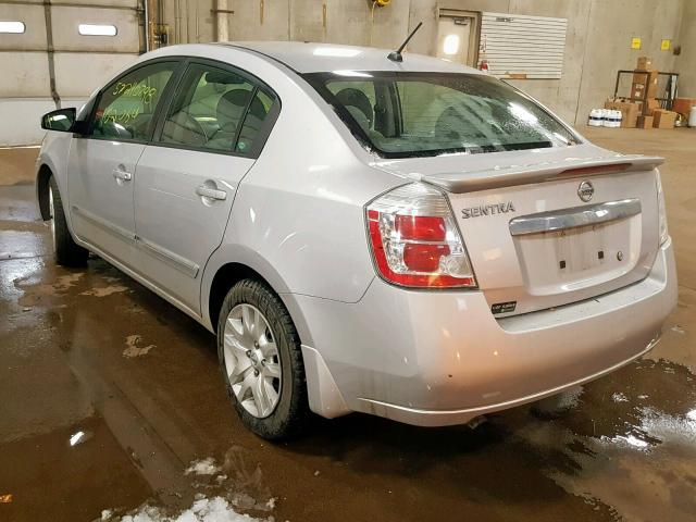 3N1AB6AP0CL700253 - 2012 NISSAN SENTRA 2.0 SILVER photo 3