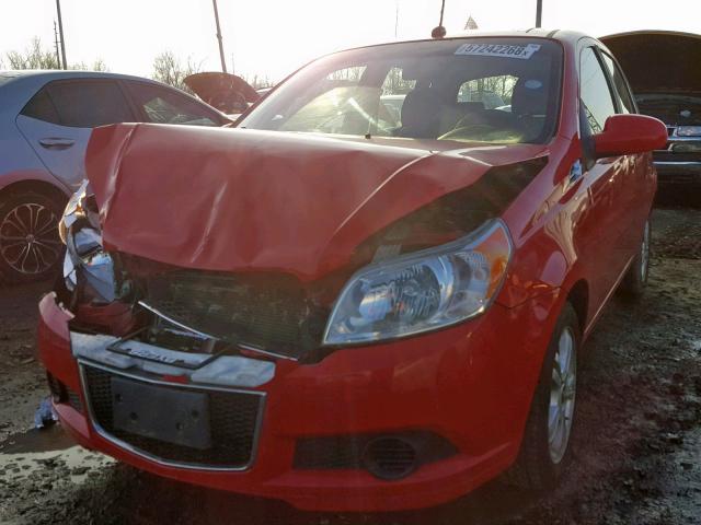 KL1TD6DE6AB129805 - 2010 CHEVROLET AVEO LS RED photo 2