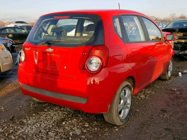 KL1TD6DE6AB129805 - 2010 CHEVROLET AVEO LS RED photo 4