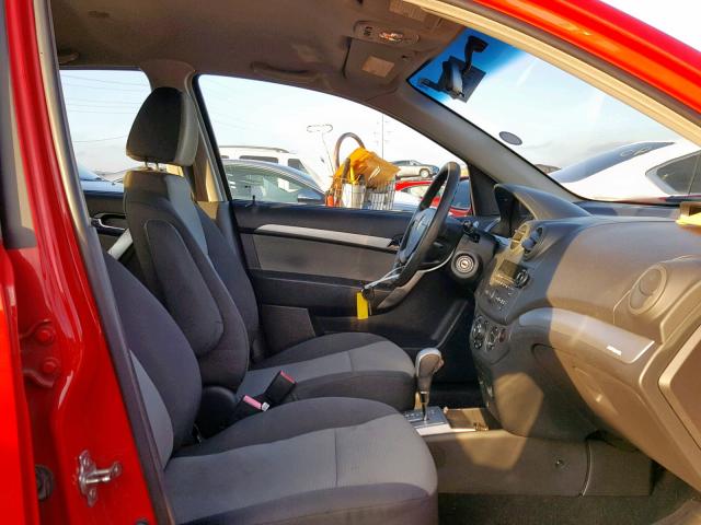 KL1TD6DE6AB129805 - 2010 CHEVROLET AVEO LS RED photo 5