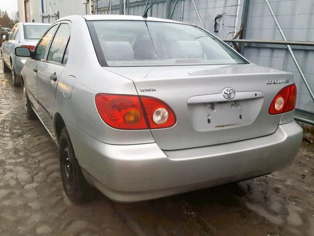 2T1BR32E83C771633 - 2003 TOYOTA COROLLA CE SILVER photo 3