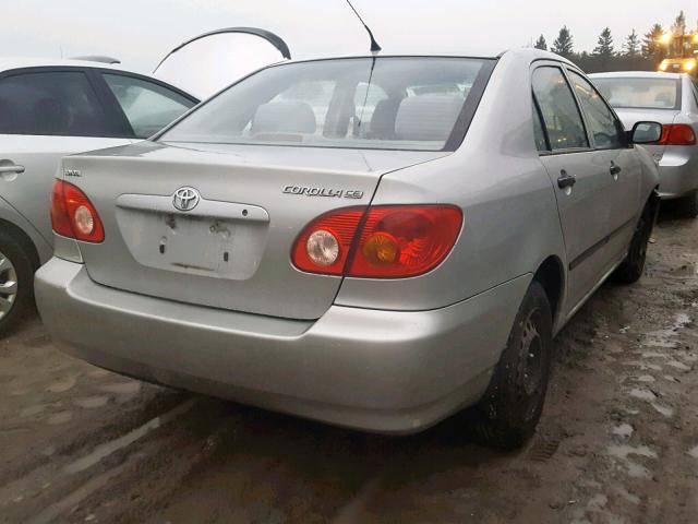 2T1BR32E83C771633 - 2003 TOYOTA COROLLA CE SILVER photo 4