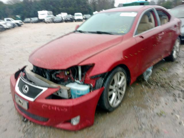 JTHBK262975048972 - 2007 LEXUS IS 250 RED photo 2