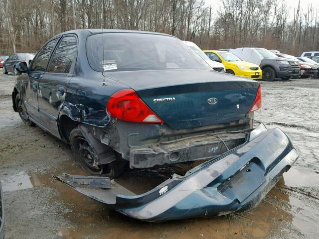 KNAFB121435246327 - 2003 KIA SPECTRA BA TEAL photo 3