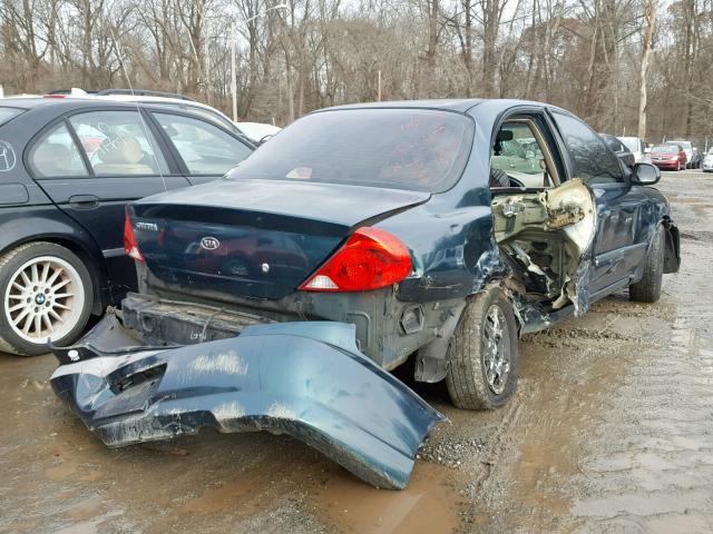 KNAFB121435246327 - 2003 KIA SPECTRA BA TEAL photo 4