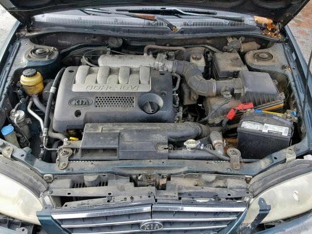 KNAFB121435246327 - 2003 KIA SPECTRA BA TEAL photo 7