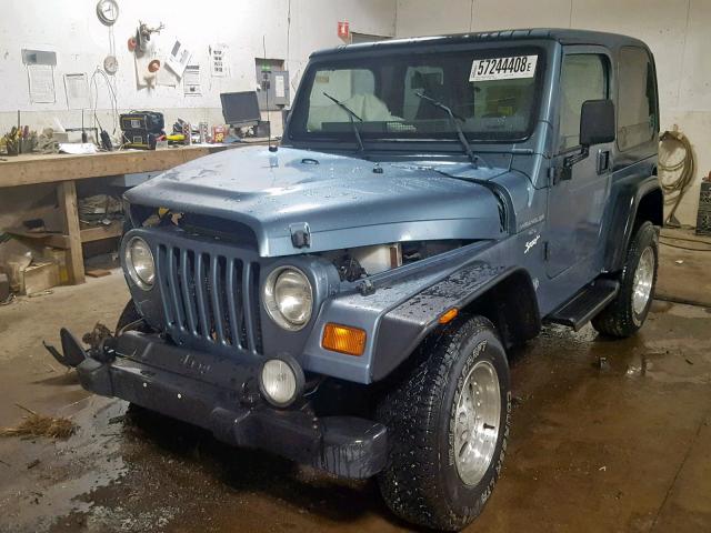 1J4FY19S8WP781387 - 1998 JEEP WRANGLER / BLUE photo 2