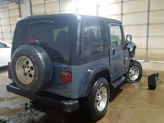 1J4FY19S8WP781387 - 1998 JEEP WRANGLER / BLUE photo 4