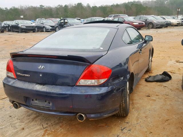 KMHHM65D46U220731 - 2006 HYUNDAI TIBURON GS BLUE photo 4