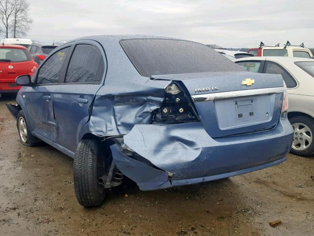 KL1TD56607B054558 - 2007 CHEVROLET AVEO BASE ლურჯი ფოტო 3