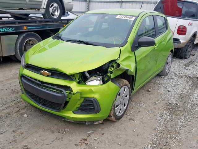 KL8CB6SA7GC622385 - 2016 CHEVROLET SPARK LS GREEN photo 2