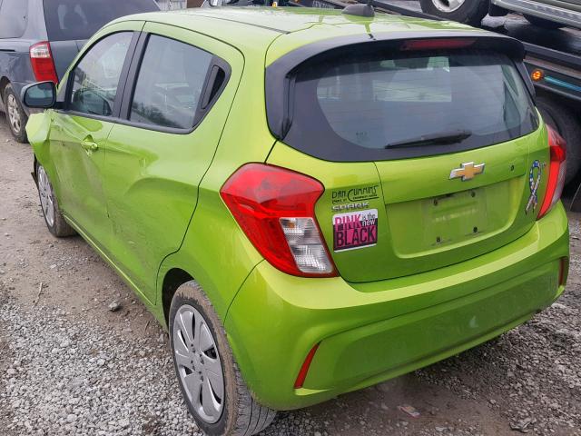 KL8CB6SA7GC622385 - 2016 CHEVROLET SPARK LS GREEN photo 3