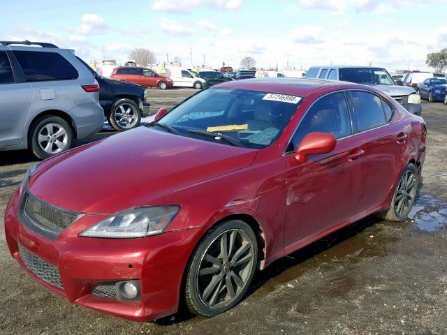 JTHBK262265024821 - 2006 LEXUS IS 250 BURGUNDY photo 2