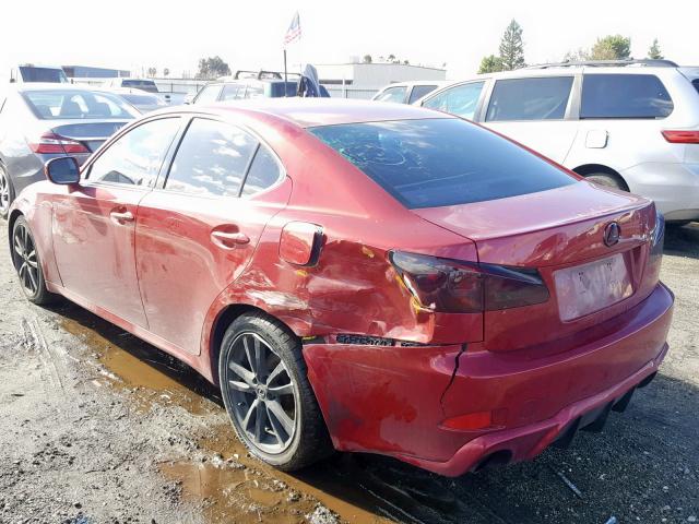 JTHBK262265024821 - 2006 LEXUS IS 250 BURGUNDY photo 3