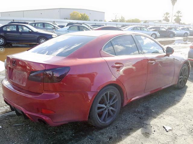 JTHBK262265024821 - 2006 LEXUS IS 250 BURGUNDY photo 4