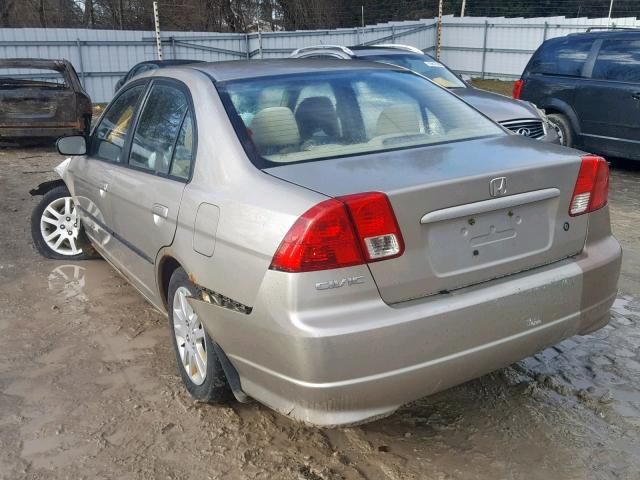 2HGES15414H902158 - 2004 HONDA CIVIC DX BEIGE photo 3