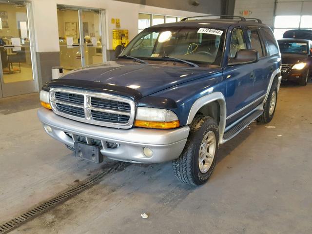 1D4HS58N03F524070 - 2003 DODGE DURANGO SL BLUE photo 2