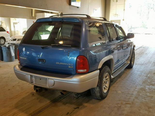 1D4HS58N03F524070 - 2003 DODGE DURANGO SL BLUE photo 4