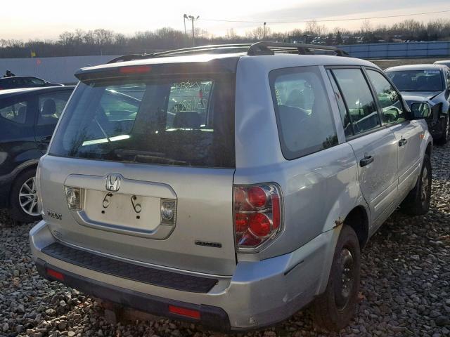 2HKYF18196H532542 - 2006 HONDA PILOT LX SILVER photo 4