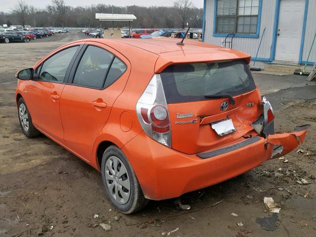 JTDKDTB36C1026929 - 2012 TOYOTA PRIUS C ORANGE photo 3