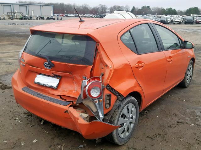 JTDKDTB36C1026929 - 2012 TOYOTA PRIUS C ORANGE photo 4