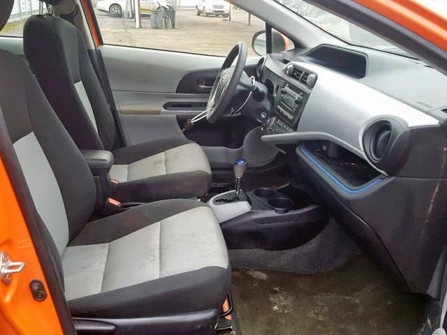 JTDKDTB36C1026929 - 2012 TOYOTA PRIUS C ORANGE photo 5