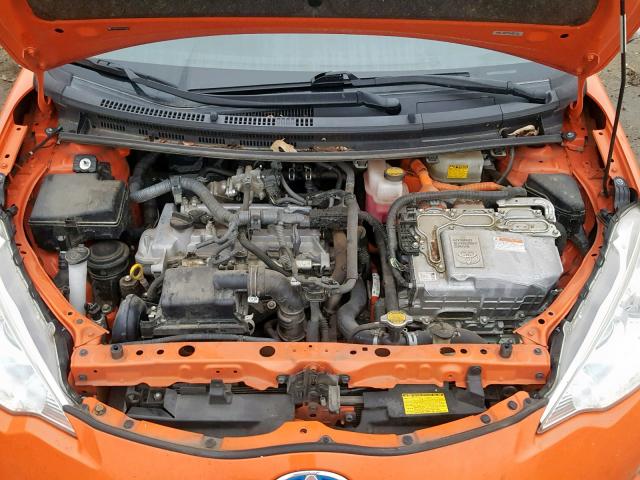 JTDKDTB36C1026929 - 2012 TOYOTA PRIUS C ORANGE photo 7