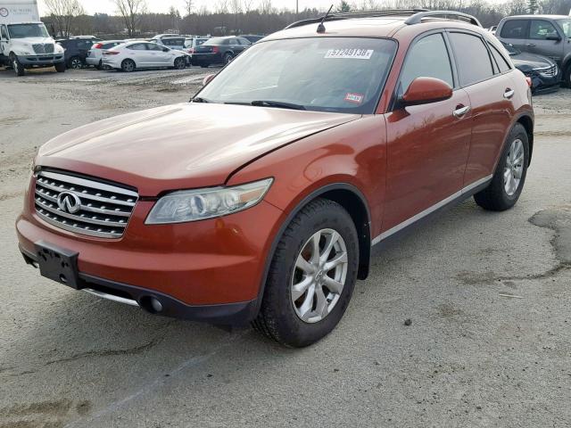 JNRAS08W48X208070 - 2008 INFINITI FX35 ORANGE photo 2