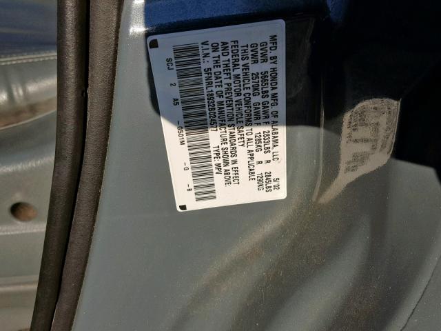 5FNRL18932B024577 - 2002 HONDA ODYSSEY EX GRAY photo 10