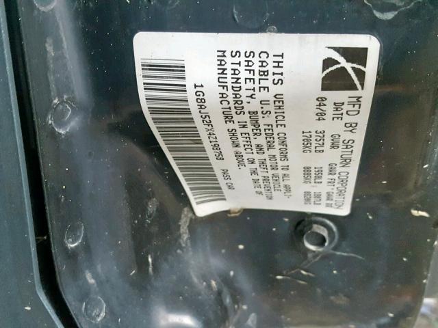 1G8AJ52FX4Z198758 - 2004 SATURN ION LEVEL BLUE photo 10