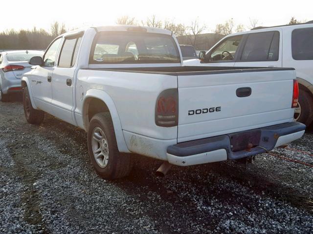 1D7HL38N23S120036 - 2003 DODGE DAKOTA QUA WHITE photo 3