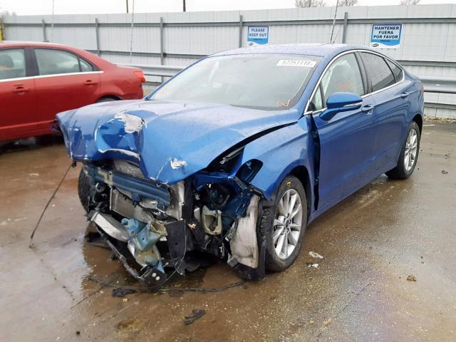 3FA6P0HD4HR102741 - 2017 FORD FUSION SE BLUE photo 2