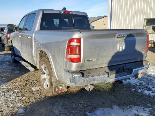 1C6SRFJT6KN504950 - 2019 RAM 1500 LARAM SILVER photo 3