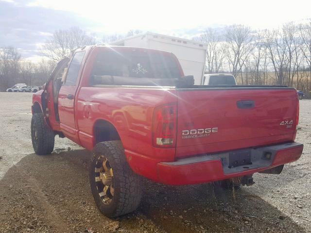 3D7KU28C44G215041 - 2004 DODGE RAM 2500 S წითელი ფოტო 3