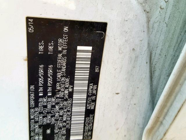 JTLZE4FE4EJ059383 - 2014 TOYOTA SCION XB Ақ фото 10