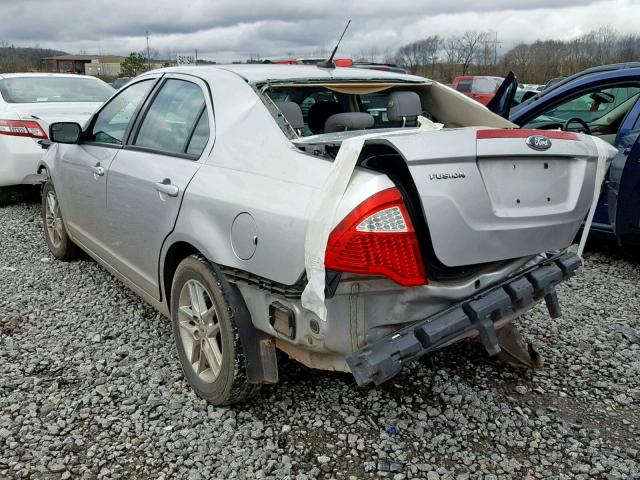 3FAHP0GA2CR292452 - 2012 FORD FUSION S SILVER photo 3