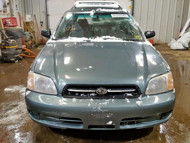 4S3BH635917305081 - 2001 SUBARU LEGACY L GREEN photo 9