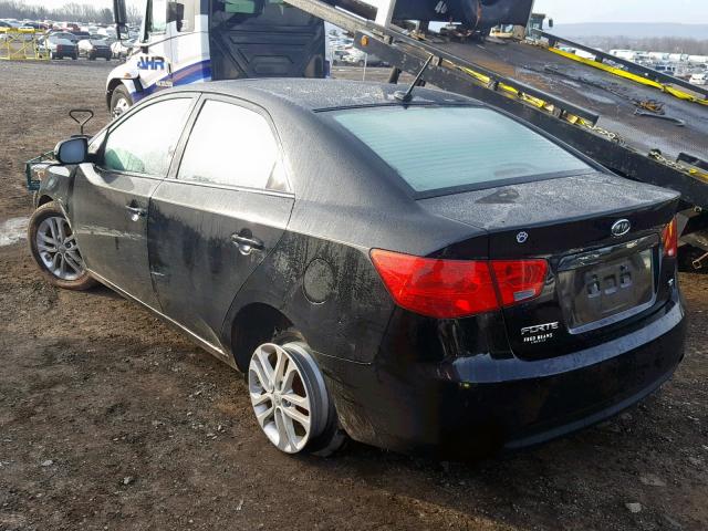 KNAFU4A23B5373851 - 2011 KIA FORTE EX BLACK photo 3