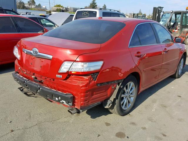 4T1BB3EK4BU141403 - 2011 TOYOTA CAMRY HYBR RED photo 4