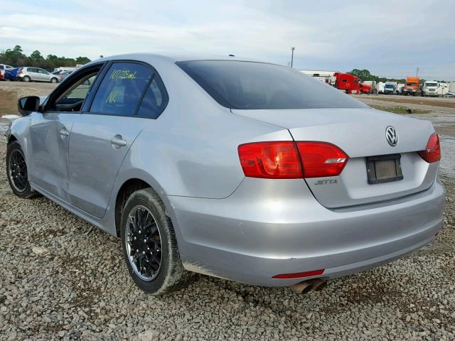 3VW2K7AJ3CM382414 - 2012 VOLKSWAGEN JETTA BASE Արծաթագույն լուսանկար 3