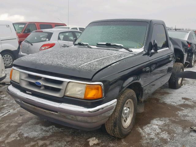 1FTCR10A7VUD33023 - 1997 FORD RANGER BLACK photo 2