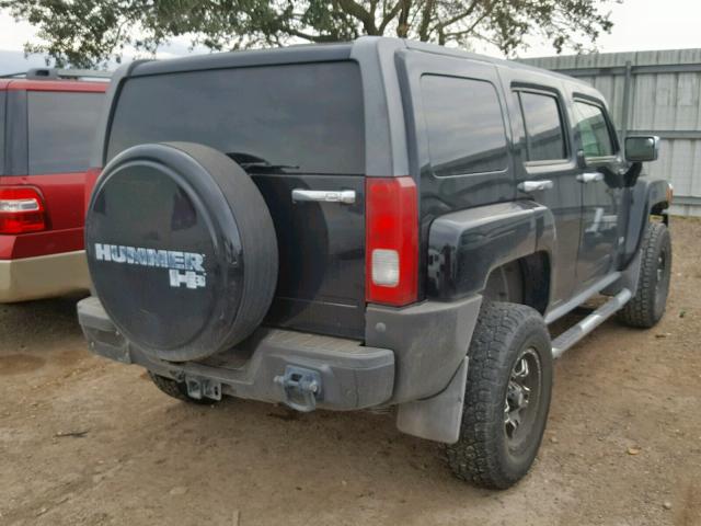 5GTEN13E988192691 - 2008 HUMMER H3 BLACK photo 4