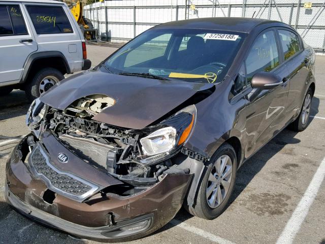 KNADN4A39D6303510 - 2013 KIA RIO EX BROWN photo 2