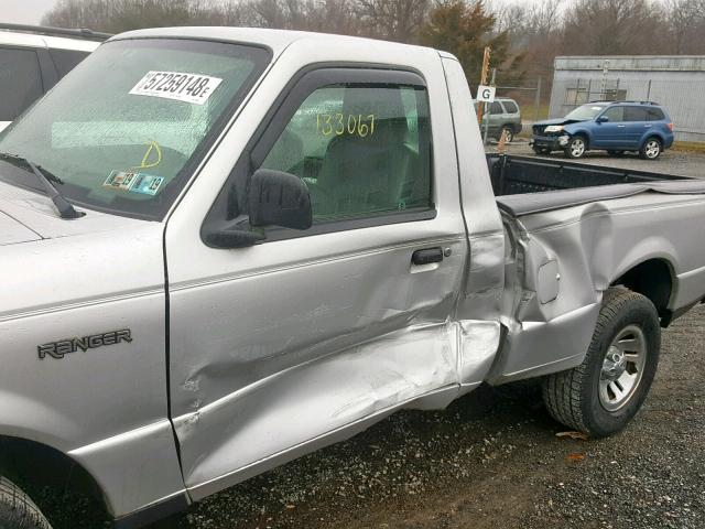 1FTYR10D44PB00584 - 2004 FORD RANGER SILVER photo 10