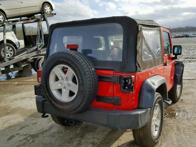 1C4AJWAG1FL565087 - 2015 JEEP WRANGLER S RED photo 4