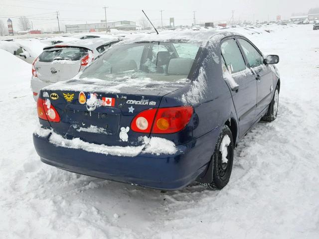 2T1BR32E93C768286 - 2003 TOYOTA COROLLA CE BLUE photo 4