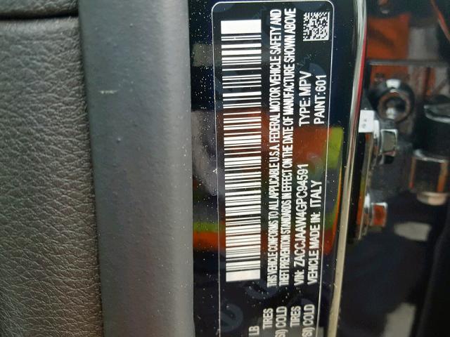 ZACCJAAW4GPC94591 - 2016 JEEP RENEGADE S BLACK photo 10