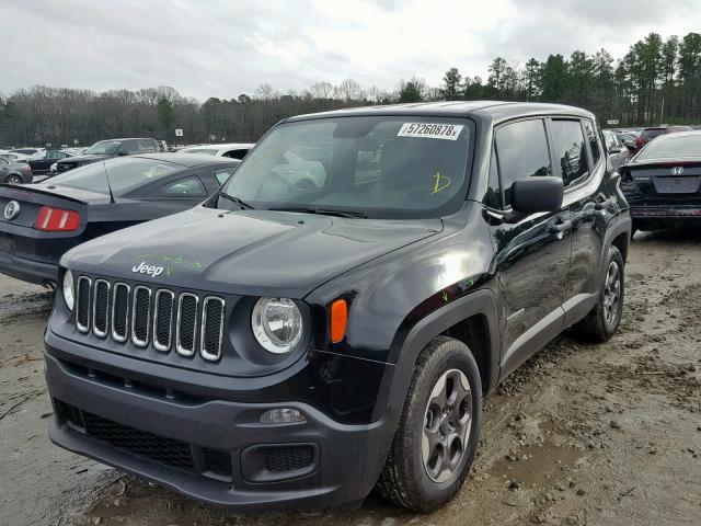 ZACCJAAW4GPC94591 - 2016 JEEP RENEGADE S BLACK photo 2