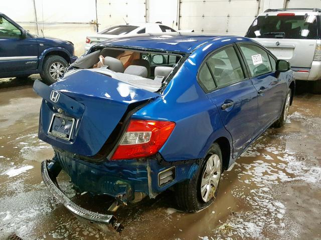 19XFB2F22CE000179 - 2012 HONDA CIVIC DX BLUE photo 4